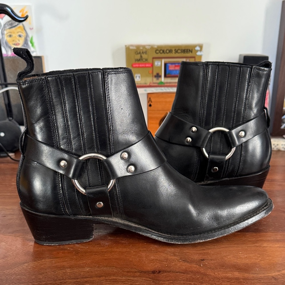 Black Leather Ankle Boots - Picture 11 of 13